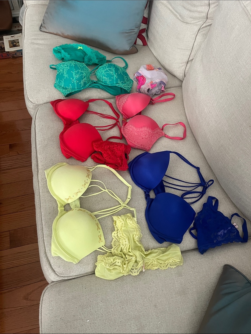 Huge lot of Victoria’s Secret padded bras and panties bra 32C panties small